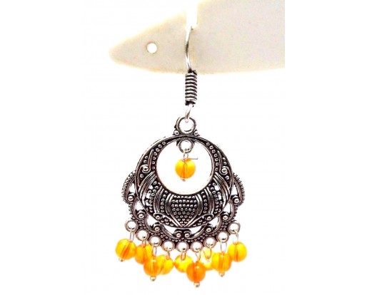 Silver Oxidized Earring Jhumka Jhumki Imitation Ethnic Jewelry Long Dangle AE25